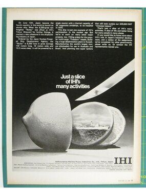 Print Ad A Slice IHIs Activities 1969 Japan Ishikawajima Tokyo Shipbuilding